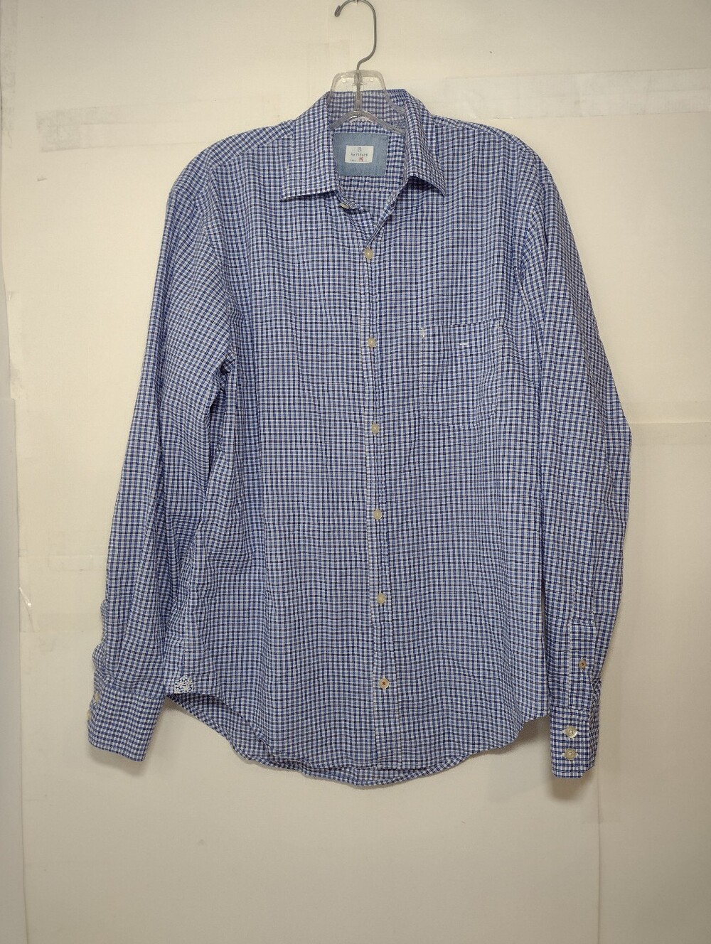Hartford Blue Gingham Button-Down Shirt (M)